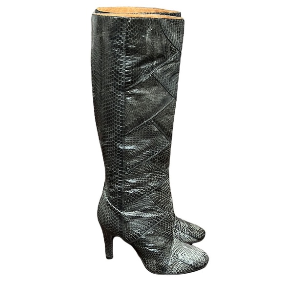 Frye Ava Tall Snakeskin Leather Boots Size 6 - Picture 1 of 11